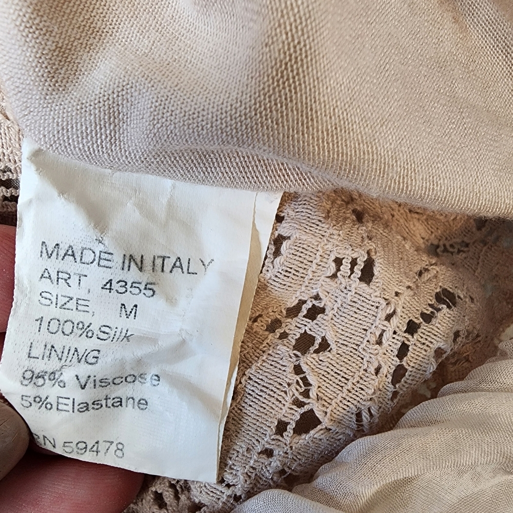 Elena Baldi Silk Lace Beige Tank Top Medium - Picture 12 of 12